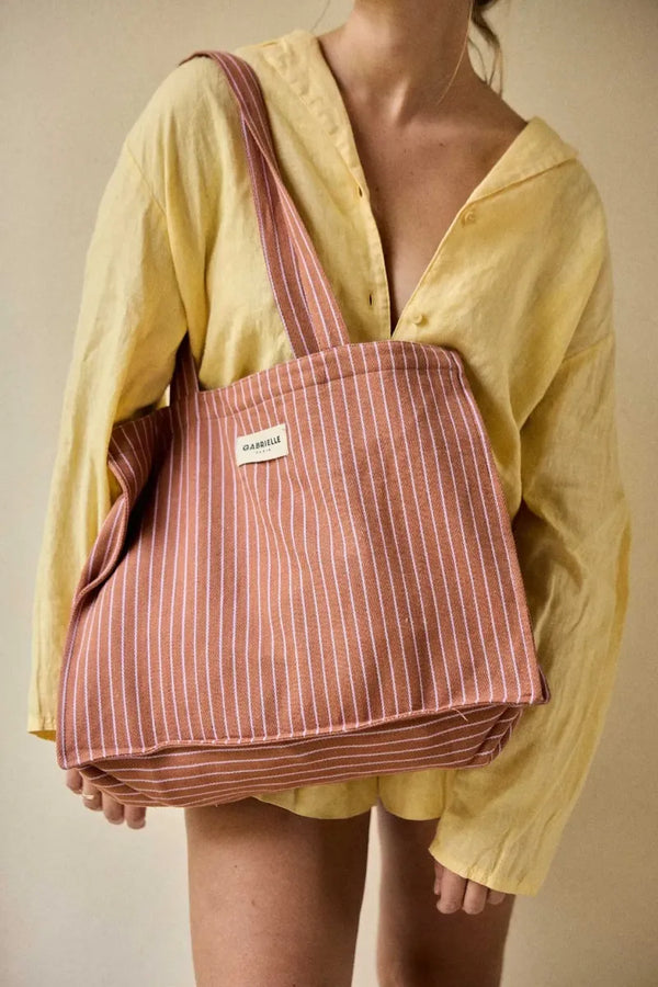 Sac week-end Rayures lilas | GABRIELLE PARIS
