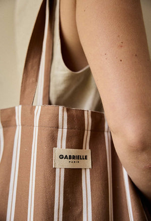 Sac week-end Rayures noisette | GABRIELLE PARIS