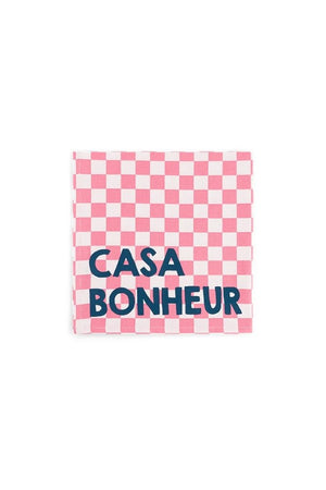 Serviette de table 'Joséphine' Damier Strawberry 'Casa Bonheur' | ROSE IN APRIL