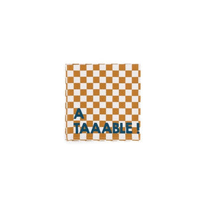Serviette de table 'Joséphine' Damier Caramel 'A taable !' | ROSE IN APRIL