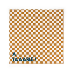 Serviette de table 'Joséphine' Damier Caramel 'A taable !' | ROSE IN APRIL