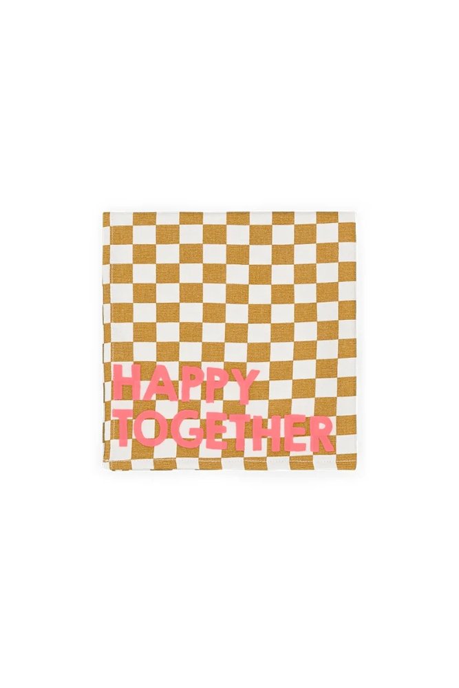 Serviette de table 'Joséphine' Damier Caramel 'Happy Together' | ROSE IN APRIL