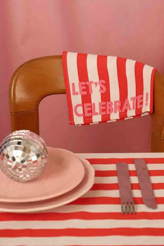Serviette de table 'Joséphine' Rayures Cerise 'Let's Celebrate' | ROSE IN APRIL
