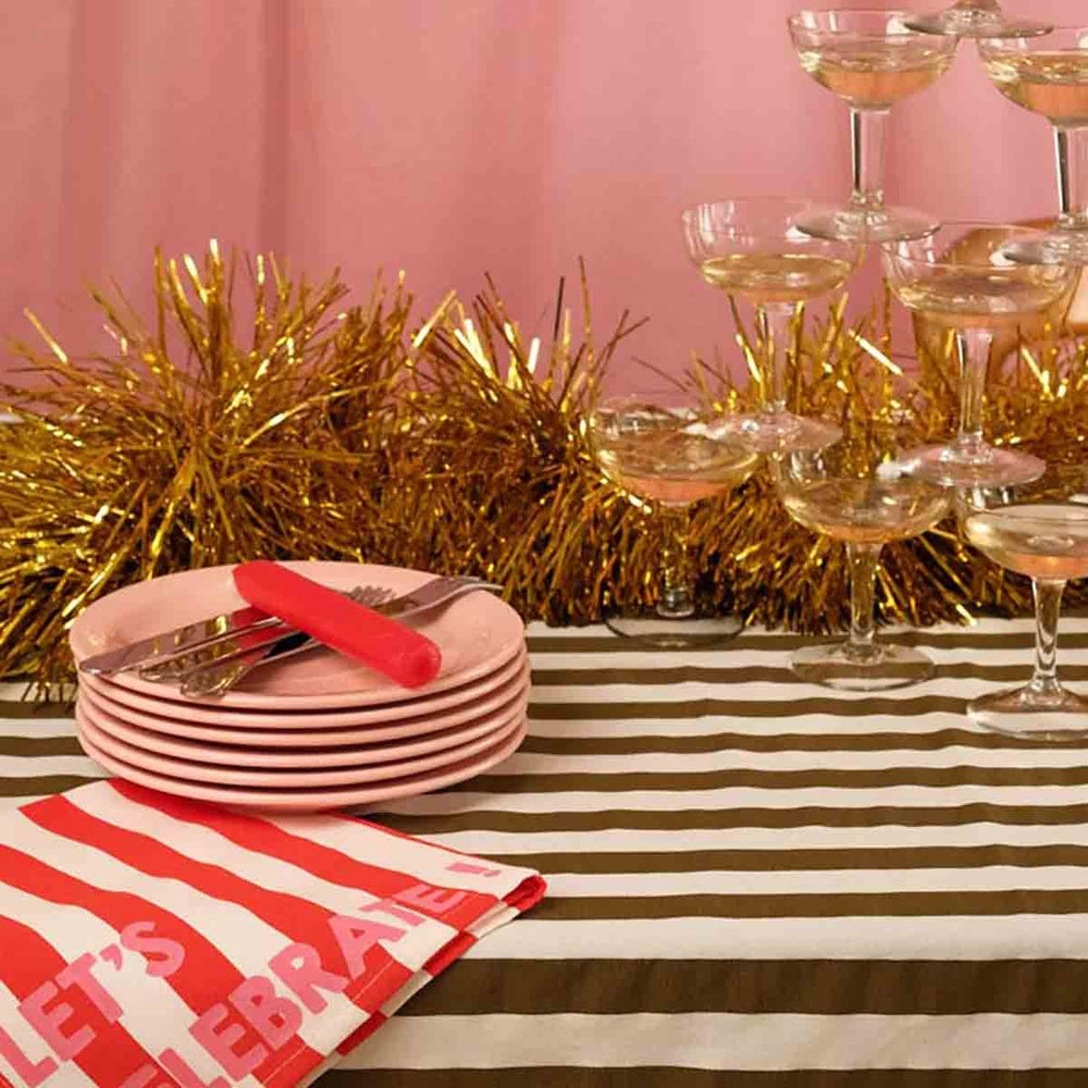Serviette de table 'Joséphine' Rayures Cerise 'Let's Celebrate' | ROSE IN APRIL