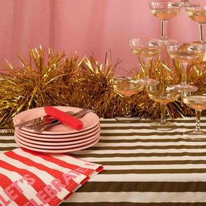 Serviette de table 'Joséphine' Rayures Cerise 'Let's Celebrate' | ROSE IN APRIL