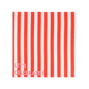 Serviette de table 'Joséphine' Rayures Cerise 'Let's Celebrate' | ROSE IN APRIL