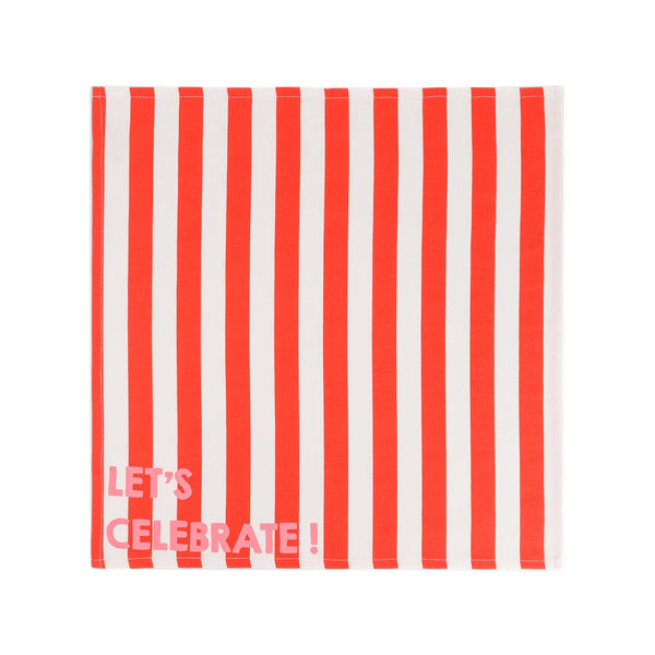 Serviette de table 'Joséphine' Rayures Cerise 'Let's Celebrate' | ROSE IN APRIL