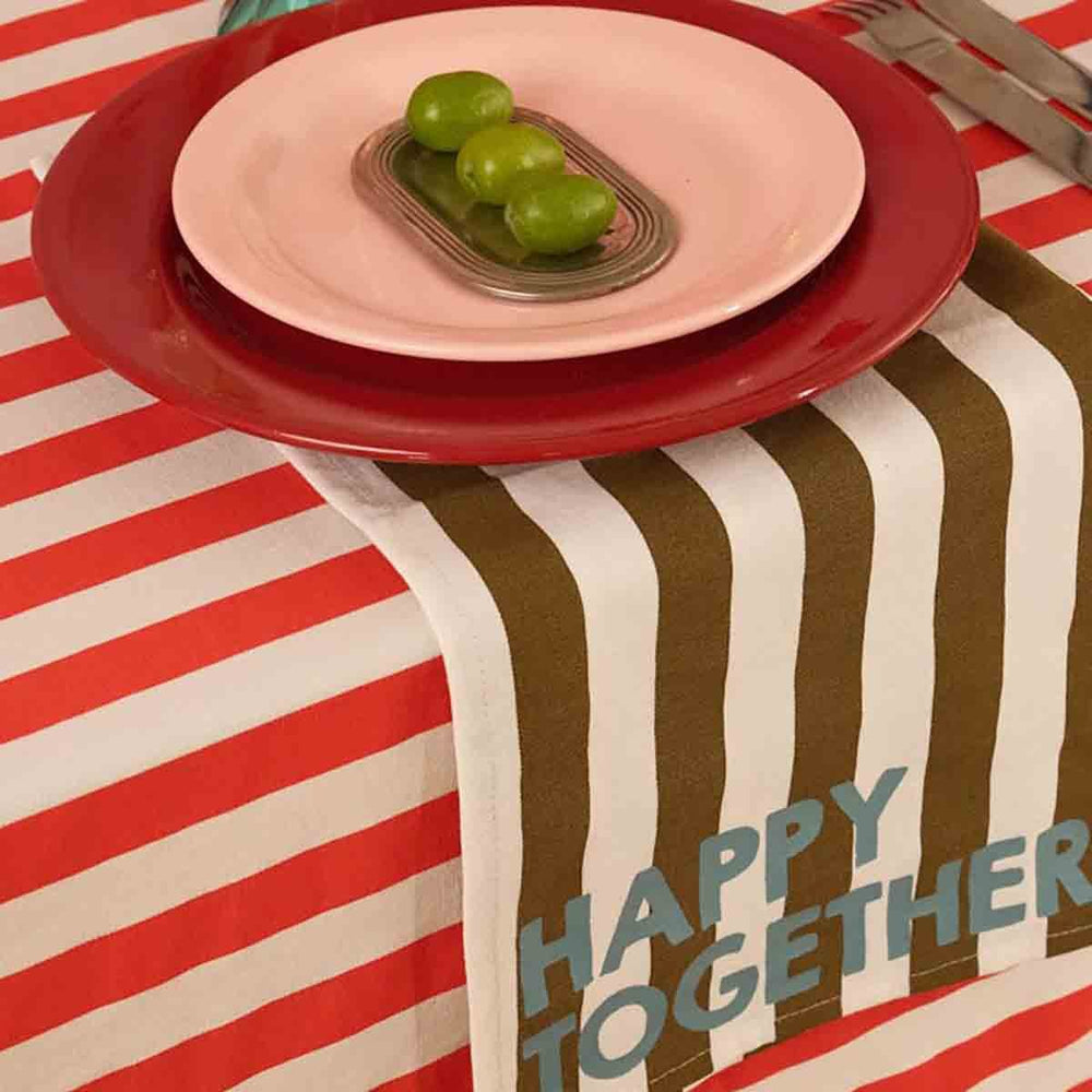 Serviette de table 'Joséphine' Rayures Olive 'Happy Together' | ROSE IN APRIL