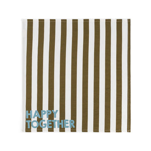 Serviette de table 'Joséphine' Rayures Olive 'Happy Together' | ROSE IN APRIL
