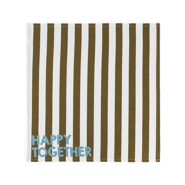 Serviette de table 'Joséphine' Rayures Olive 'Happy Together' | ROSE IN APRIL