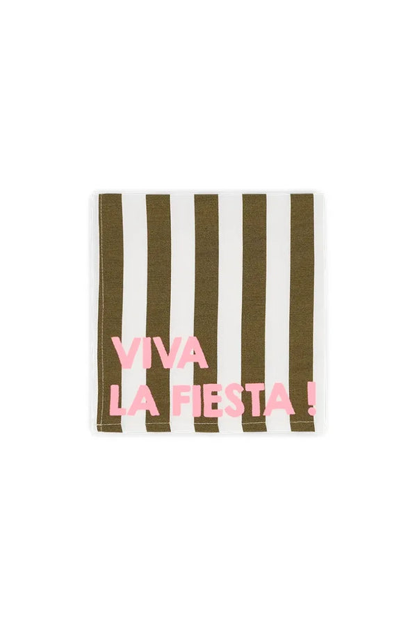 Serviette de table 'Joséphine' Rayures Olive 'Viva La Fiesta' | ROSE IN APRIL