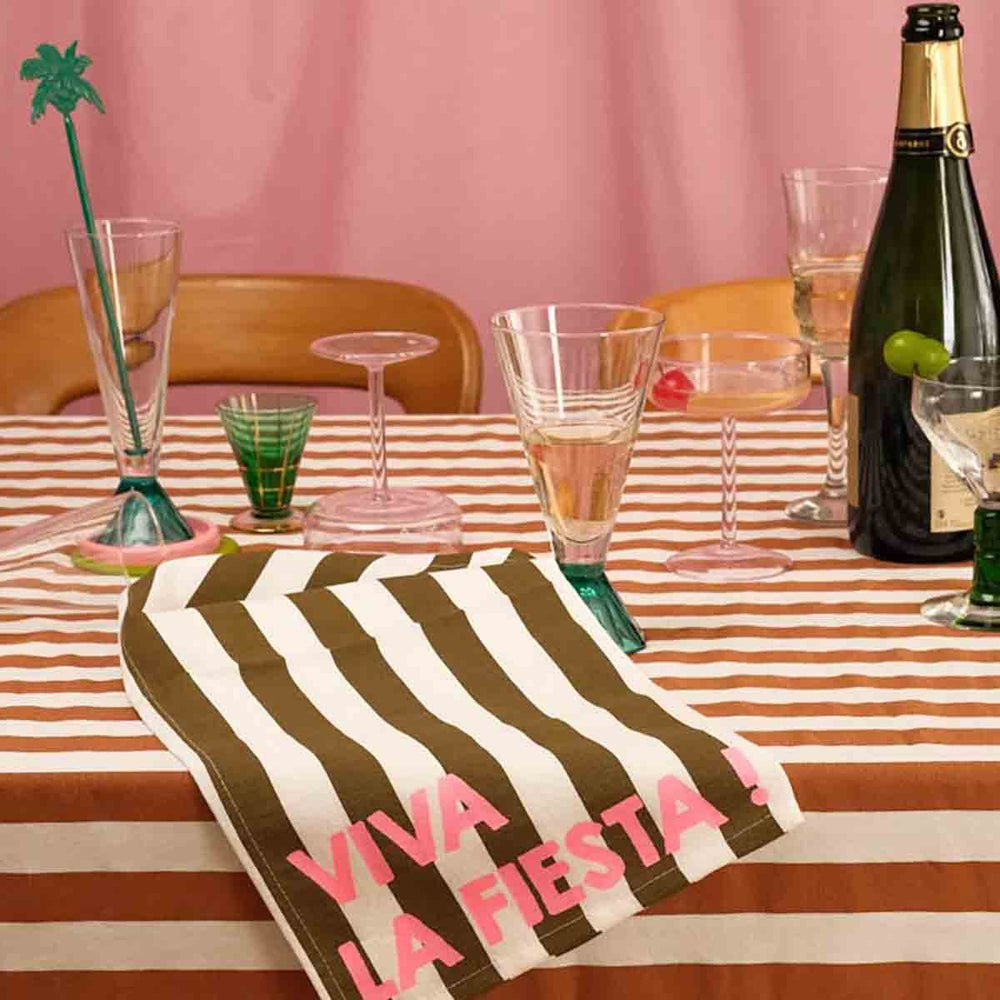 Serviette de table 'Joséphine' Rayures Olive 'Viva La Fiesta' | ROSE IN APRIL