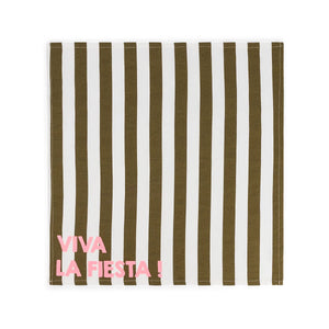 Serviette de table 'Joséphine' Rayures Olive 'Viva La Fiesta' | ROSE IN APRIL
