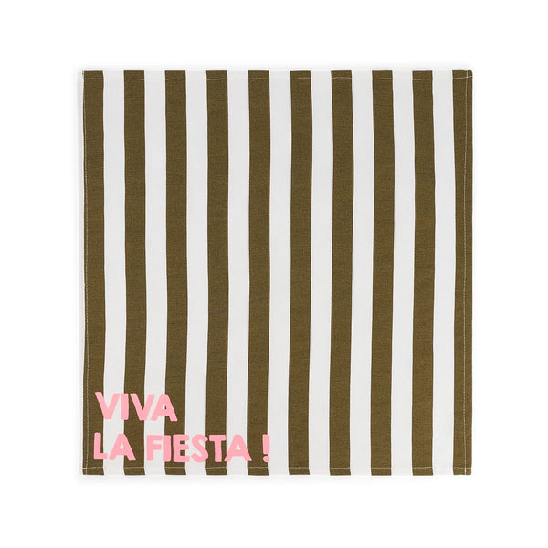 Serviette de table 'Joséphine' Rayures Olive 'Viva La Fiesta' | ROSE IN APRIL