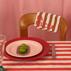 Serviette de table 'Joséphine' Rayures Pecan 'La Felicita' | ROSE IN APRIL