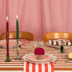 Serviette de table 'Joséphine' Rayures Pecan 'La Felicita' | ROSE IN APRIL
