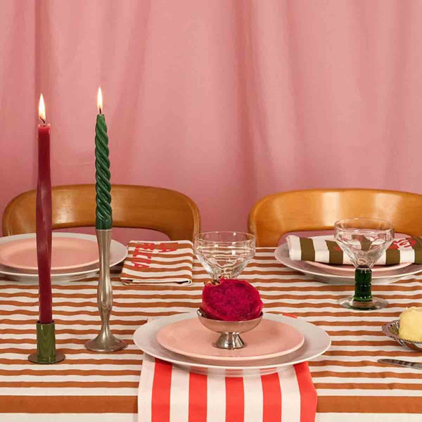 Serviette de table 'Joséphine' Rayures Pecan 'La Felicita' | ROSE IN APRIL
