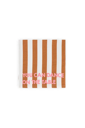 Serviette de table 'Joséphine' Rayures Pecan 'You can dance on the table' | ROSE IN APRIL