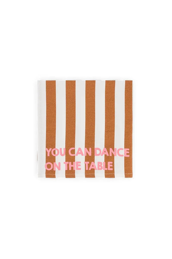 Serviette de table 'Joséphine' Rayures Pecan 'You can dance on the table' | ROSE IN APRIL