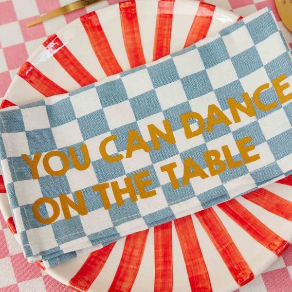 Serviette de table 'Joséphine' Damier Bleu 'You Can Dance' | ROSE IN APRIL