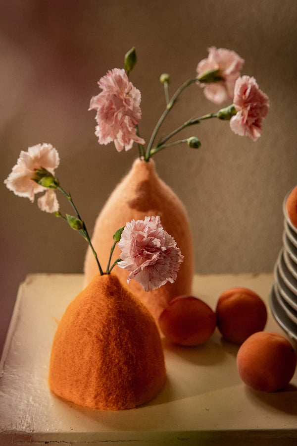 Set 3 cache-vases 'Clochettes' en laine feutrée | MUSKHANE