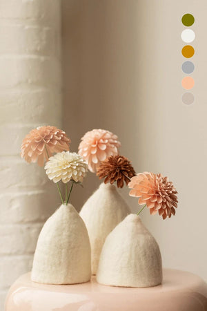 Set 3 cache-vases 'Clochettes' en laine feutrée | MUSKHANE
