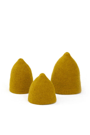 Set 3 cache-vases 'Clochettes' en laine feutrée | MUSKHANE