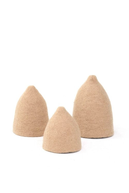 Set 3 cache-vases 'Clochettes' en laine feutrée | MUSKHANE