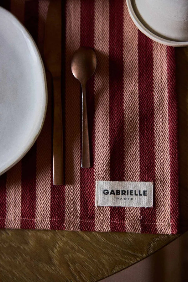 Set de table Rayures garance | GABRIELLE PARIS