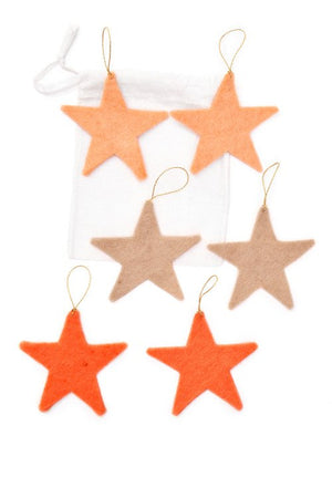 Set de 6 étoiles de fête en laine feutrée | MUSKHANE