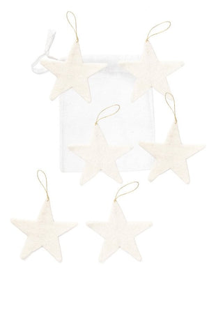 Set de 6 étoiles de fête en laine feutrée | MUSKHANE