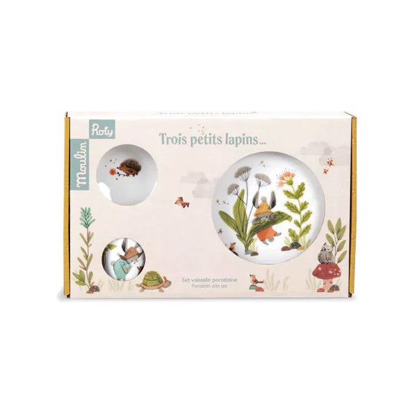 Set vaisselle porcelaine 'Trois petits lapins' | MOULIN ROTY
