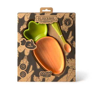 Set vaisselle enfant assiette et cuillère 'Cathy' la carotte | OLI & CAROL