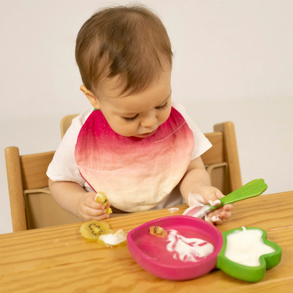 Set vaisselle enfant assiette et cuillère 'Ramona' le radis | OLI & CAROL