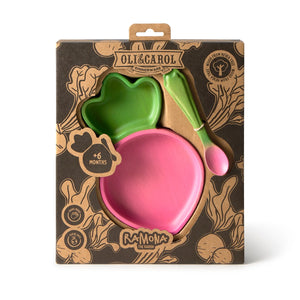 Set vaisselle enfant assiette et cuillère 'Ramona' le radis | OLI & CAROL