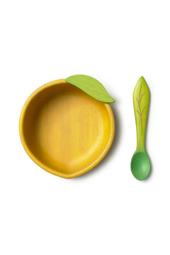 Set vaisselle enfant bol et cuillère 'Lou' le citron | OLI & CAROL