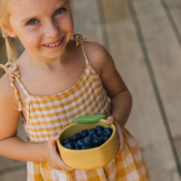 Set vaisselle enfant bol et cuillère 'Lou' le citron | OLI & CAROL