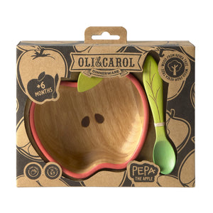 Set vaisselle enfant bol et cuillère 'Pepa' la pomme | OLI & CAROL