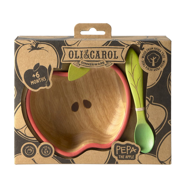 Set vaisselle enfant bol et cuillère 'Pepa' la pomme | OLI & CAROL