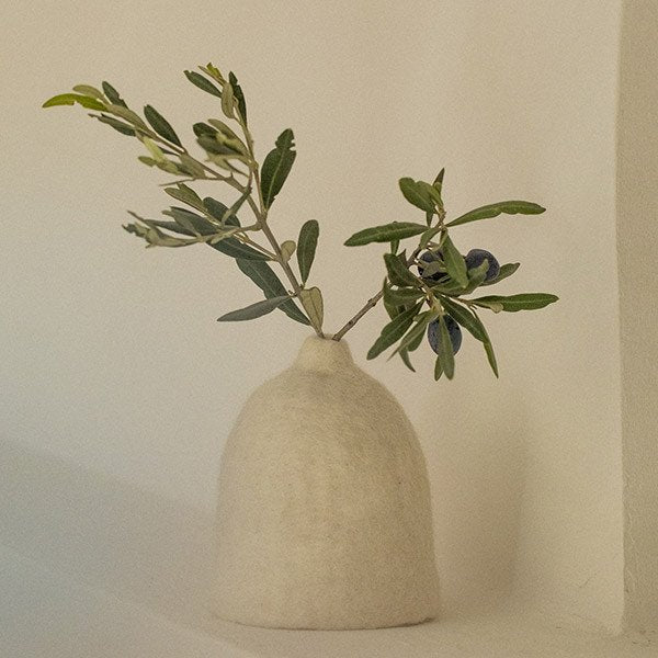 Set 3 cache-vases 'Clochettes' en laine feutrée | MUSKHANE