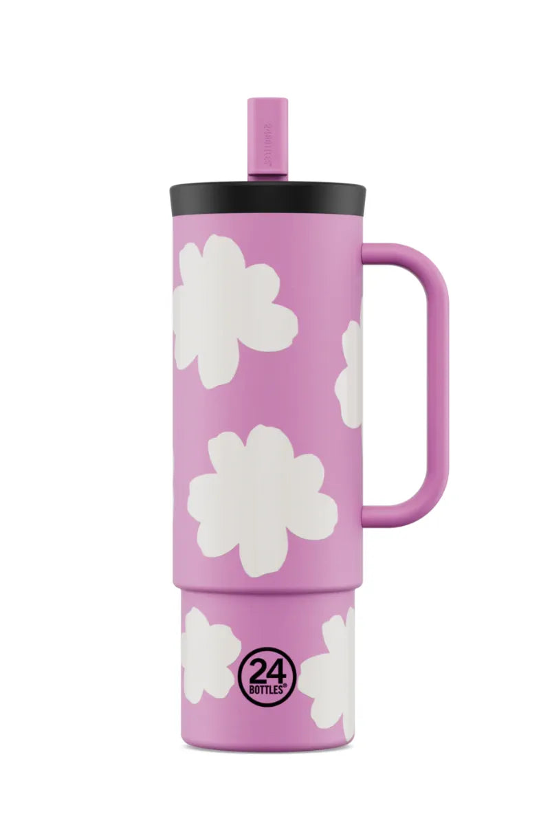 Straw Cup isotherme en inox 'Daydreaming rose' | 24 BOTTLES