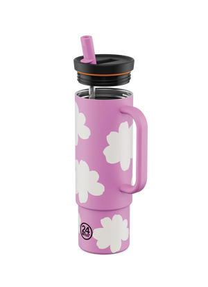 Straw Cup isotherme en inox 'Daydreaming rose' | 24 BOTTLES
