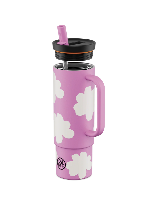 Straw Cup isotherme en inox 'Daydreaming rose' | 24 BOTTLES