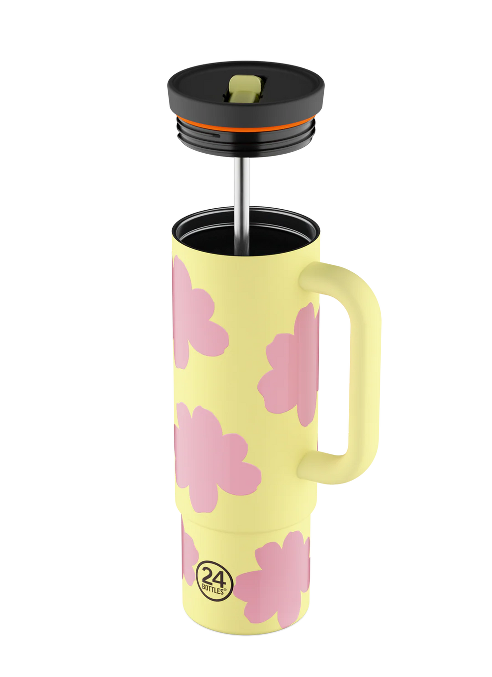 Straw Cup isotherme en inox 'Daydreaming yellow' | 24 BOTTLES