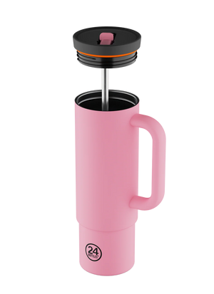 Straw Cup isotherme en inox 'Flamingo' | 24 BOTTLES