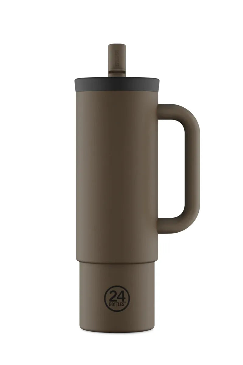 Straw Cup isotherme en inox 'Mocha' | 24 BOTTLES