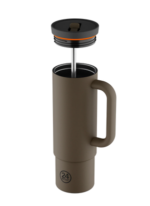 Straw Cup isotherme en inox 'Mocha' | 24 BOTTLES