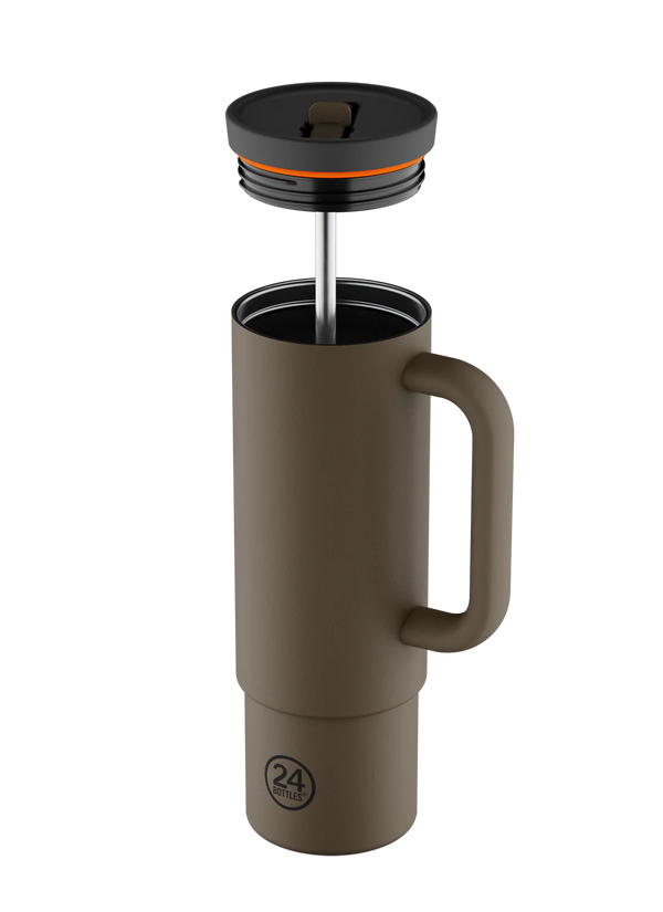 Straw Cup isotherme en inox 'Mocha' | 24 BOTTLES