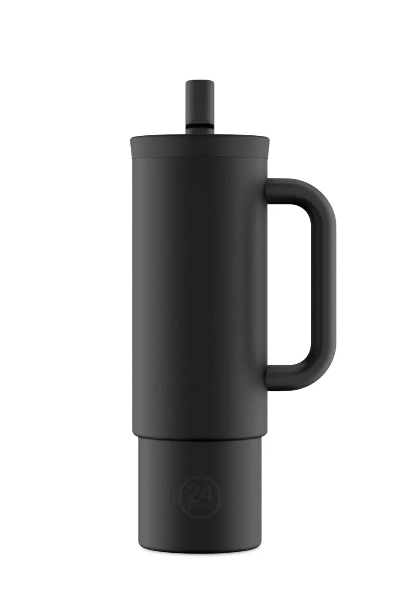 Straw Cup isotherme en inox 'Tuxedo black' | 24 BOTTLES