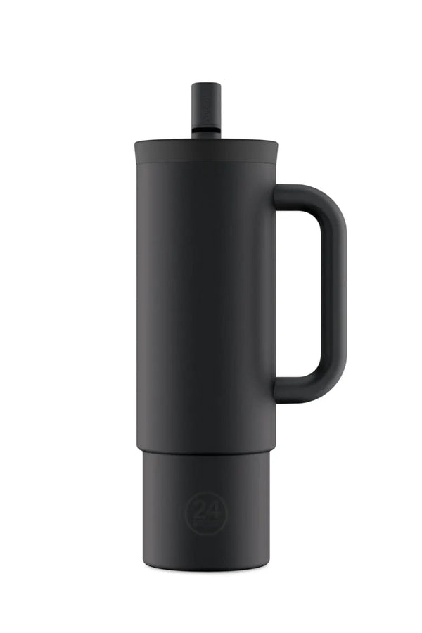 Straw Cup isotherme en inox 'Tuxedo black' | 24 BOTTLES
